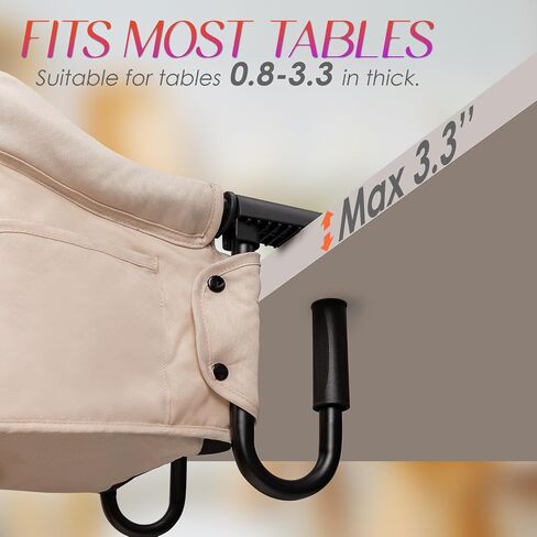 Hook on High Chair,Portable Foldable High Chair for Babies 6-36 Months, Includes Storage Bag (Black) in Saudi Arabia