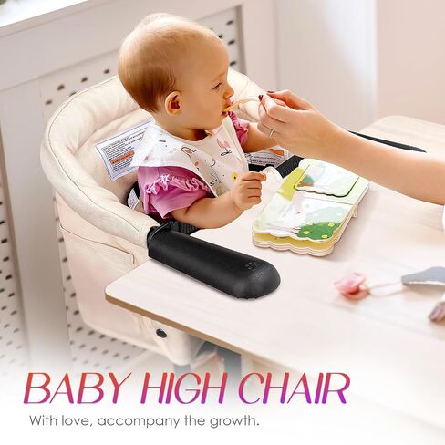 Hook on High Chair,Portable Foldable High Chair for Babies 6-36 Months, Includes Storage Bag (Black) in Saudi Arabia
