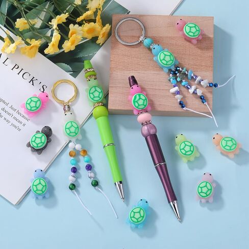 10 PCS 3D Silicone Bocal Beads for Ambens Cute Animal Silicone Bocal Beads for DIY Keychains Braclet Maint in Saudi Arabia