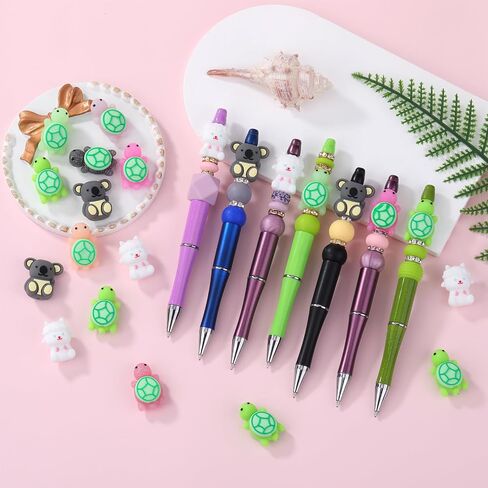 10 PCS 3D Silicone Bocal Beads for Ambens Cute Animal Silicone Bocal Beads for DIY Keychains Braclet Maint in Saudi Arabia