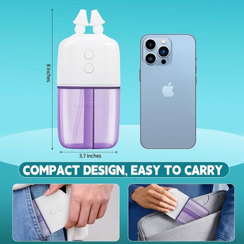Nasal Irrigation System with Dual Speed and Auto Waste Collection – Portable and Travel-Friendly Nasal Irrigator – Nasal Cleaner for Sinus Relief Nasal Rinse Machine for Allergy and Sinus Care in Saudi Arabia