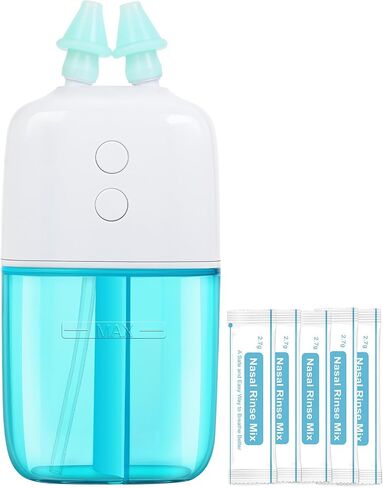 Nasal Irrigation System with Dual Speed and Auto Waste Collection – Portable and Travel-Friendly Nasal Irrigator – Nasal Cleaner for Sinus Relief Nasal Rinse Machine for Allergy and Sinus Care in Saudi Arabia
