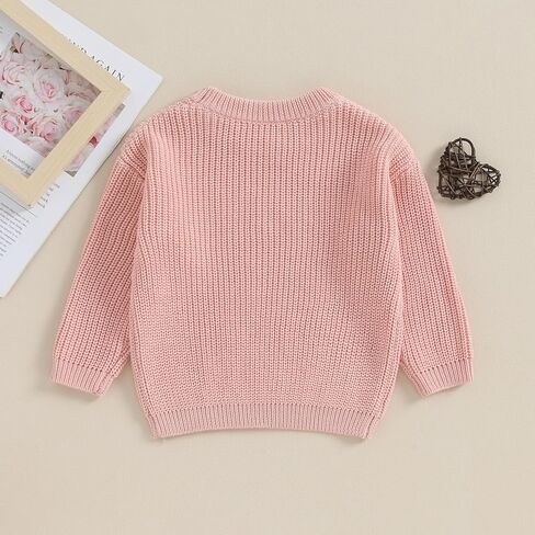 Karwuiio Toddler Baby Girl Boy Knit Sweater Long Sleeve Heart Sweater Infant Warm Fall Winter Pullover Sweatshirt Knitwear in Kuwait