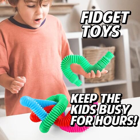 Pop Tubes Sensory Toys for Kids and Adults, Multi-Color Pop Tubes Sensory Toys, Fidget Toys (StyleE-Max-4ps) in Saudi Arabia