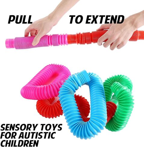 Pop Tubes Sensory Toys for Kids and Adults, Multi-Color Pop Tubes Sensory Toys, Fidget Toys (StyleE-Max-4ps) in Saudi Arabia