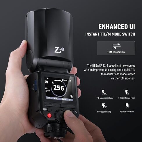 NEEWER Z2-F 2.4G TTL Round Head Camera Flash Speedlite Compatible with Fujifilm, 76Ws 1/8000s HSS Flash Upgraded UI, 2 Modeling Lamps TTL/M Quick TCM Switch 7.2V/3000mAh Battery 600 Full Power Flash in Saudi Arabia