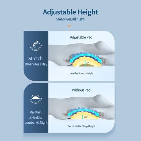 RESTCLOUD Adjustable Lumbar Support Pillow for Sleeping Memory Foam Back for Lower Pain Relief for Sleeping for Bed and Chair in Kuwait