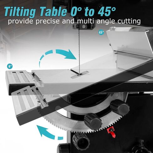 3Amp 9 Inch Benchtop Band Saw, 2-Speed（1700/2500FPM）with 360° Work Light, Miter Gauge & Rip fence, Steel Base, Band Saws for Woodworking in Saudi Arabia