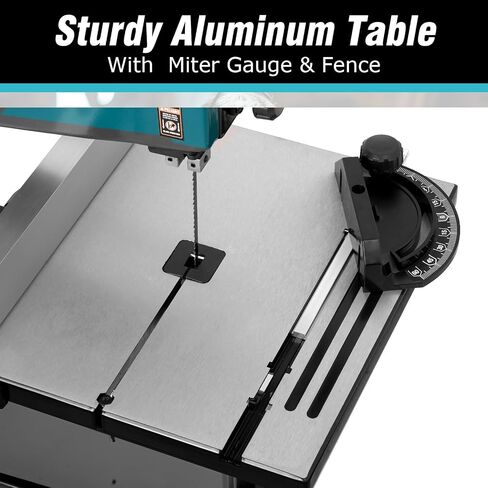 3Amp 9 Inch Benchtop Band Saw, 2-Speed（1700/2500FPM）with 360° Work Light, Miter Gauge & Rip fence, Steel Base, Band Saws for Woodworking in Saudi Arabia