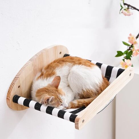 Cat Scratching Staircase, Wooden Climbing Platform for Cats, Stairway Design Climbing Shelf Wall Mounted, Four Step Kitty Stairway with Jute Sisial Cats Jumping Platform (Flat-Ladder) in Kuwait
