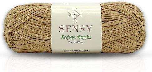Sensy Softee Raffia Twisted Tape Yarn, Soft Craft Yarn, 3.5 oz, 109 Yards, 100% Polyester, Gauge 4 Medium (Latte) in Kuwait