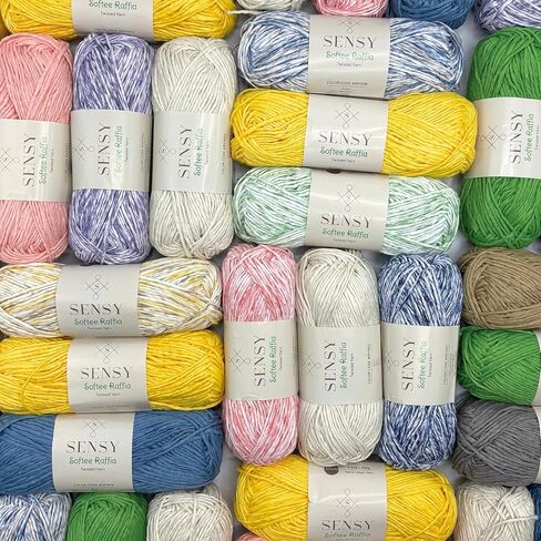 Sensy Softee Raffia Twisted Tape Yarn, Soft Craft Yarn, 3.5 oz, 109 Yards, 100% Polyester, Gauge 4 Medium (Latte) in Kuwait