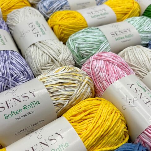 Sensy Softee Raffia Twisted Tape Yarn, Soft Craft Yarn, 3.5 oz, 109 Yards, 100% Polyester, Gauge 4 Medium (Latte) in Kuwait