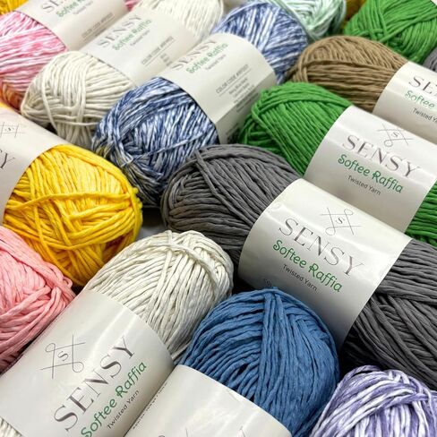 Sensy Softee Raffia Twisted Tape Yarn, Soft Craft Yarn, 3.5 oz, 109 Yards, 100% Polyester, Gauge 4 Medium (Latte) in Kuwait