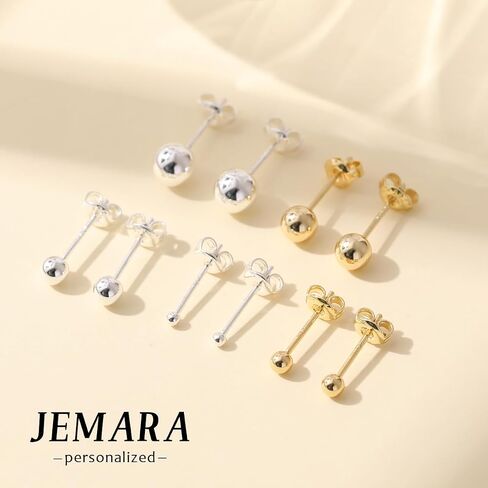 Pearl Stud Earrings for Women Dainty Pearl Earrings Sterling Silver Pearl Stud Earrings Hypoallergenic Pearl Earrings Set (6 Pairs) in Kuwait