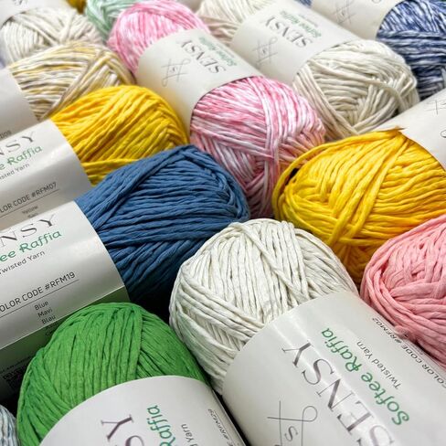 Sensy Softee Raffia Twisted Tape Yarn, Soft Craft Yarn, 3.5 oz, 109 Yards, 100% Polyester, Gauge 4 Medium (Latte) in Kuwait