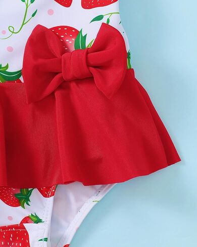 Mikrdoo Baby Girl Swimsuit Ruffled Bikini Tankini Swimsuit Infant Swimwear One Piece Bathing Suits Summer Clothes with Hat in Kuwait