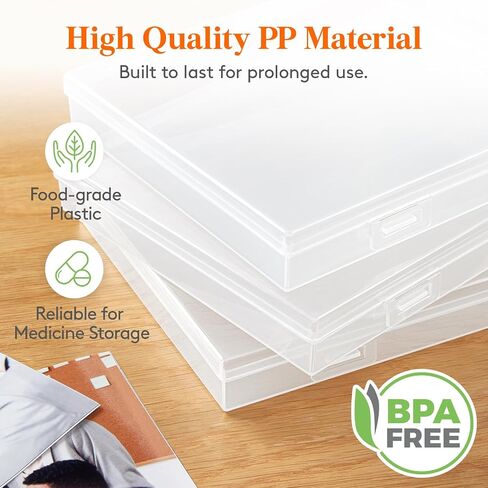 Lifewit 6 Pcs Photo Storage Box 4x 6 Photo Case, Clear Photo Boxes Storage, Seed Organizer Craft Storage Box for Cards Pictures Stamps Office Supplies in Kuwait