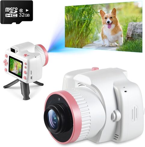 Kids Camera with Projector, Big Screen 1080P Video Recording Camera with Tripod and 32GB SD Card, Christmas Birthday Gifts Portable Toy for 5 Girls and Boys (Blue) in Saudi Arabia
