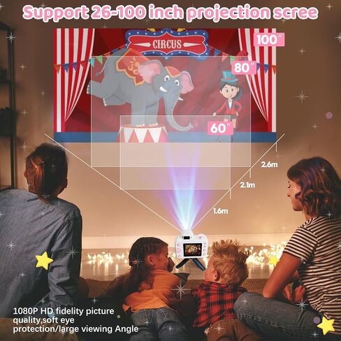 Kids Camera with Projector, Big Screen 1080P Video Recording Camera with Tripod and 32GB SD Card, Christmas Birthday Gifts Portable Toy for 5 Girls and Boys (Blue) in Saudi Arabia