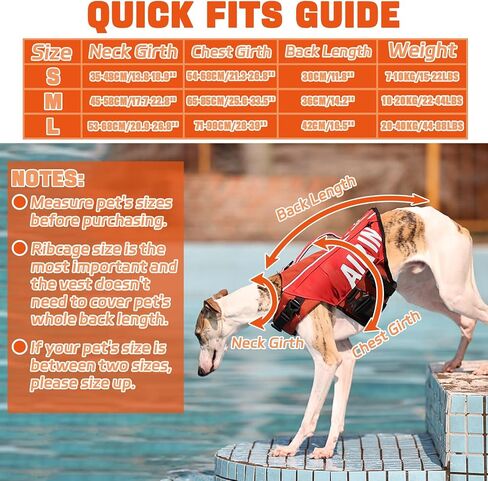 UIQELY Dog Life Jacket, Red Large Dog Life Jacket Safety& Comfort Dogs Inflatable Lifejacket for Boating, Pets Life Vest with Reflective Air in, Pets Lifejacket Protect for Furry Companion-Size L in Kuwait