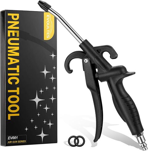 High Flow Air Blow Gun with Rubber Guard, Air Nozzle Blower Gun Angle Bent Jet Nozzle & 1/4" Standard Quick Plug, Air Gun for Air Compressor Accessories Pneumatic for Dust Removal Cleaning Tool in Saudi Arabia