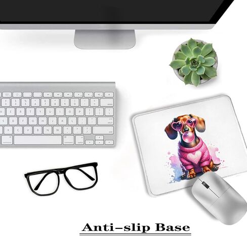 Dachshund Dog Mouse Pad, Pink Bubble Gum Weiner Dog Mouse Pads for Wireless Mouse Computers Laptop Desk Accessories, Dachshund Weiner Dog Gifts for Women, Dog Office Supplies, 9.5x7.9 Inch in Kuwait