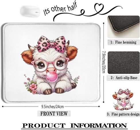 Dachshund Dog Mouse Pad, Pink Bubble Gum Weiner Dog Mouse Pads for Wireless Mouse Computers Laptop Desk Accessories, Dachshund Weiner Dog Gifts for Women, Dog Office Supplies, 9.5x7.9 Inch in Kuwait