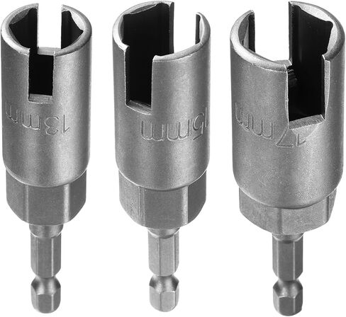 HARFINGTON 3pcs Hex Nut Driver Drill Bit Set 10mm 12mm 15mm 6-Points Socket 1/4" Hex Shank Nut Setter CR-V Steel Quick-Change Nut for Power Drills Impact Drivers in Kuwait
