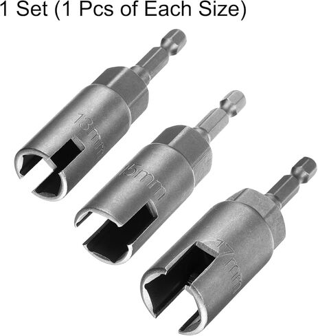 HARFINGTON 3pcs Hex Nut Driver Drill Bit Set 10mm 12mm 15mm 6-Points Socket 1/4" Hex Shank Nut Setter CR-V Steel Quick-Change Nut for Power Drills Impact Drivers in Kuwait