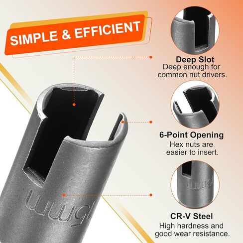 HARFINGTON 3pcs Hex Nut Driver Drill Bit Set 10mm 12mm 15mm 6-Points Socket 1/4" Hex Shank Nut Setter CR-V Steel Quick-Change Nut for Power Drills Impact Drivers in Kuwait