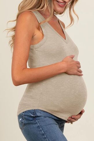 UNCLECAT Women's Maternity Tank Tops Summer V-Neck Sleeveless Pregnancy Clothes Casual Basic Shirt in Kuwait