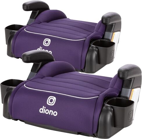 Diono Connect3 R Backless Booster Pack of 2, Slim Fit 3-Across in Many Mid-Sized Sedans and SUVs, for Children from 40-120 lbs., Lightweight with Cupholder, Blue Razz Ice in Saudi Arabia