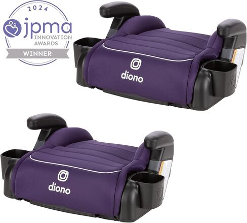 Diono Connect3 R Backless Booster Pack of 2, Slim Fit 3-Across in Many Mid-Sized Sedans and SUVs, for Children from 40-120 lbs., Lightweight with Cupholder, Blue Razz Ice in Saudi Arabia