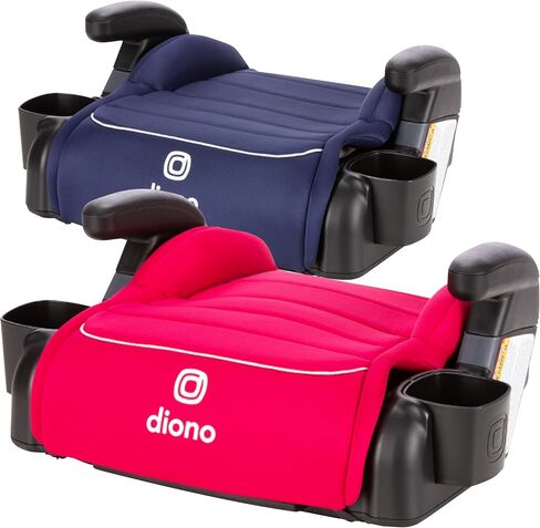 Diono Connect3 R Backless Booster Pack of 2, Slim Fit 3-Across in Many Mid-Sized Sedans and SUVs, for Children from 40-120 lbs., Lightweight with Cupholder, Blue Razz Ice in Saudi Arabia