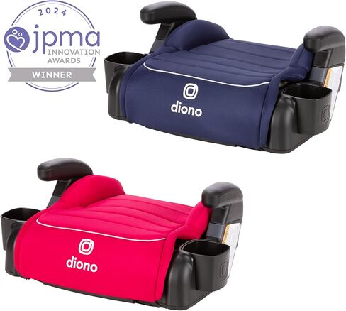 Diono Connect3 R Backless Booster Pack of 2, Slim Fit 3-Across in Many Mid-Sized Sedans and SUVs, for Children from 40-120 lbs., Lightweight with Cupholder, Blue Razz Ice in Saudi Arabia