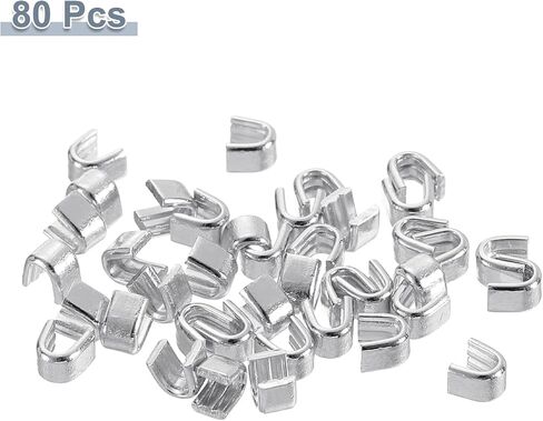 uxcell 80Pcs Zipper Slider Retainers, #3 U Shape Top Stoppers Closed-end Zipper Slider for Bags Coats Jackets DIY Sewing Replacement, Silver Tone in Saudi Arabia