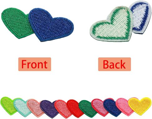 20 Pcs Heart Iron On Patches, Colorful Iron on Hearts Patches, Cute Embroidered Sew on Love Applique Patches，for Clothes Dress Jeans DIY Craft in Saudi Arabia