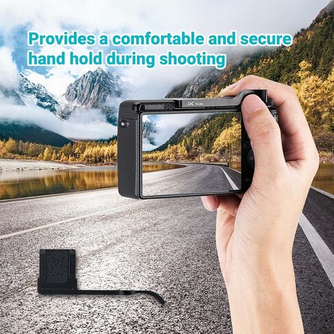 JJC Metal Thumb Grip & Soft Shutter Button for Fuji Fujifilm X-T30 III X-T30 II XT30 III XT30 X-T20 X-T10 Mirrorless Cameras, Hot Shoe Cover Protector Thumb Rest for Stable Safe Hand Hold, Black Color in Kuwait