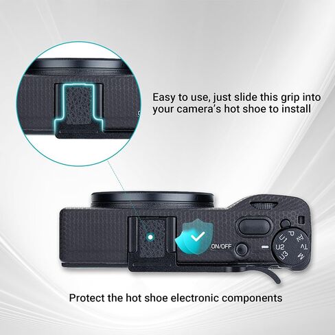 JJC Metal Thumb Grip & Soft Shutter Button for Fuji Fujifilm X-T30 III X-T30 II XT30 III XT30 X-T20 X-T10 Mirrorless Cameras, Hot Shoe Cover Protector Thumb Rest for Stable Safe Hand Hold, Black Color in Kuwait