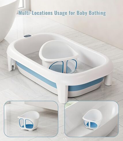مقعد حمام الطفل مع أكواب الشفط للجلوس للأطفال من 6 إلى 18 شهرًا ، وتصميم حوض الاستحمام ، والأزرق الملكي in Kuwait