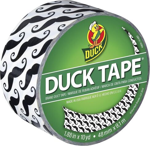 Duck Brand 281026 Printed Duct Tape, Mustaches, 1.88 Inches x 10 Yards, Single Roll in Saudi Arabia