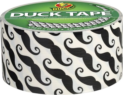 Duck Brand 281026 Printed Duct Tape, Mustaches, 1.88 Inches x 10 Yards, Single Roll in Saudi Arabia