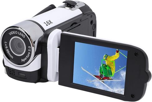 yunir video camera camera camera digital recorder 1080 p مع شاشة ملونة 2.4 بوصة ، 16 ميجابكسل 16x Zoom Anti Camcorder مدمجة في البطارية (أحمر) in Kuwait