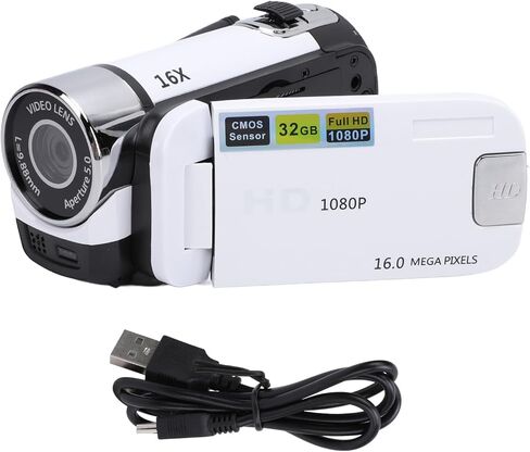 yunir video camera camera camera digital recorder 1080 p مع شاشة ملونة 2.4 بوصة ، 16 ميجابكسل 16x Zoom Anti Camcorder مدمجة في البطارية (أحمر) in Kuwait