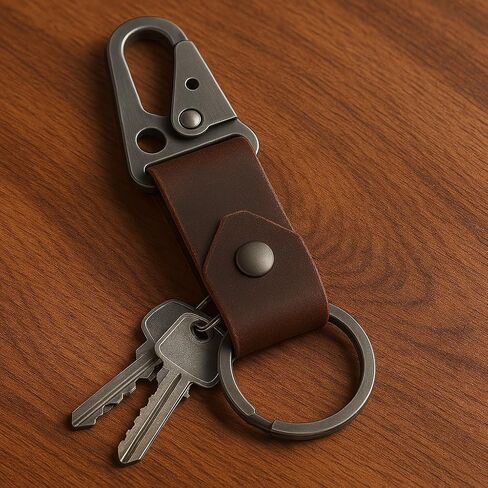 سلسلة مفاتيح جلدية Valet Keychain سلسلة مفاتيح جلدية مع حلقة حزام، سلسلة مفاتيح جلدية تكتيكية HK EDC بمشبك Fob، سلسلة مفاتيح جلدية، حامل مفاتيح جلدي، حافظة مفاتيح للرجال والنساء in Kuwait