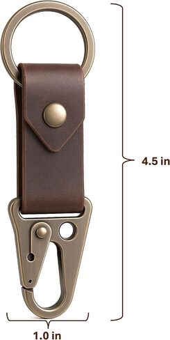 سلسلة مفاتيح جلدية Valet Keychain سلسلة مفاتيح جلدية مع حلقة حزام، سلسلة مفاتيح جلدية تكتيكية HK EDC بمشبك Fob، سلسلة مفاتيح جلدية، حامل مفاتيح جلدي، حافظة مفاتيح للرجال والنساء in Kuwait