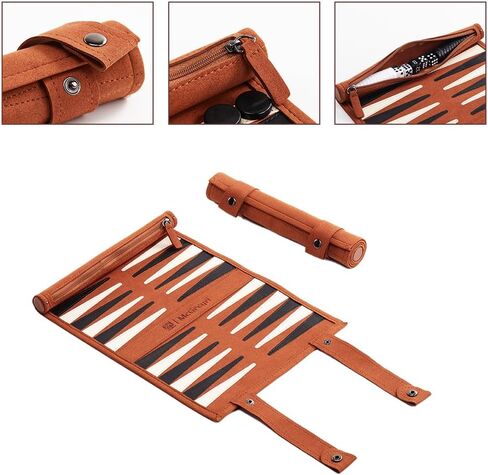 Backgammon Game Set - Roll up Board Games- Portable Travel Backgammon for Companion. Multiple Colors in Saudi Arabia