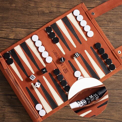 Backgammon Game Set - Roll up Board Games- Portable Travel Backgammon for Companion. Multiple Colors in Saudi Arabia