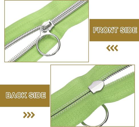 uxcell #5 10 Yards Nylon Coil Zippers, Bulk Coil Zipper by The Yards with 20pcs Silver Zippers Sliders for DIY Tailor Sewing Craft Bag Clothes, Grass Green in Saudi Arabia